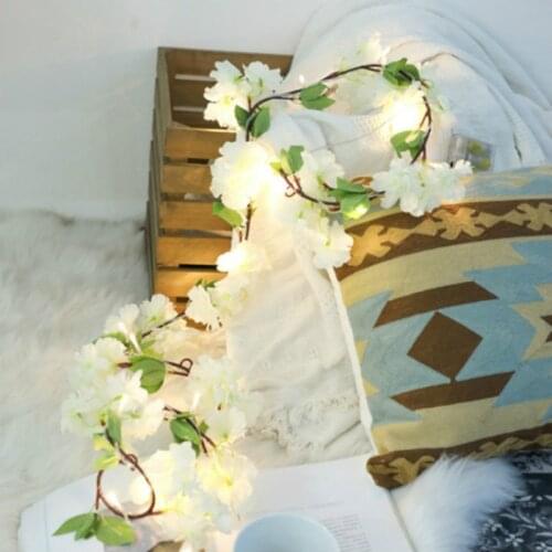 2m 20leds Artificial Flowers Leds String Lights Fairy Garland Christmas Decorations Home Outdoor Wedding Decor Battery Powered