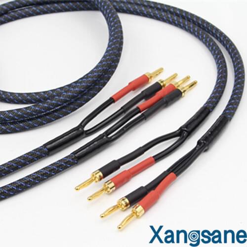 Xangsane Hifi Audio Speaker Cable (Pair) with Gold plated Banana or Spade plug