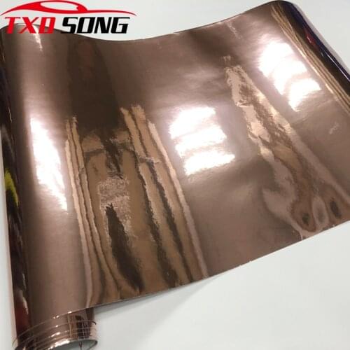 Good quality Rose Gold Chrome Mirror Vinyl Wrap Film Car Sticker Decal Sheet DIY Styling Motorbike Scooter Wrapping Foil
