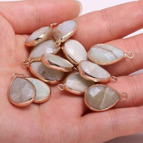 Natural Stone Faceted Amazonite Pendants Water drop shape Exquisite Charms for Jewelry Making Diy earring necklace accessories