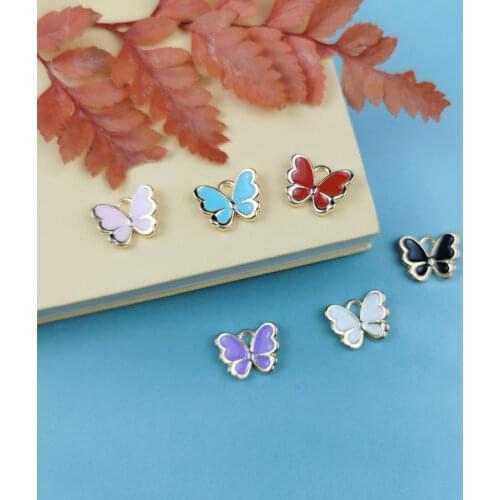 JeQue 20Pcs Little Cute Butterfly Shape Charm DIY Jewelry Bracelet Necklace Pendant Charms Gold Tone Enamel Floating Charm