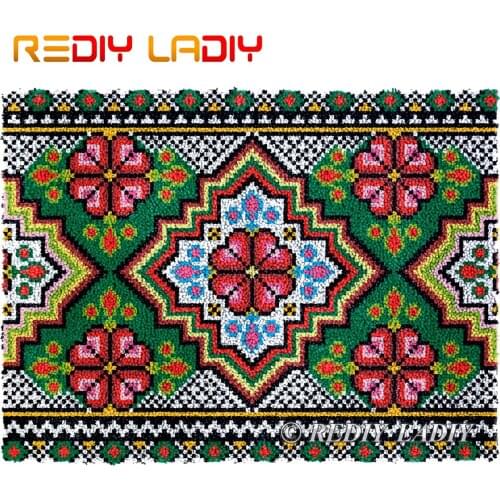 Latch Hook Kits DIY Carpet Rug Geometric F Plush Wall Tapestry Kits Crochet Floor Mat Thick Yarn Cushion Arts & Crafts 81*62cm