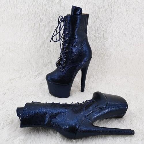 Leecabe 17CM/7inches glitter upper ladys High Heel platform party shoes Pole Dance boot