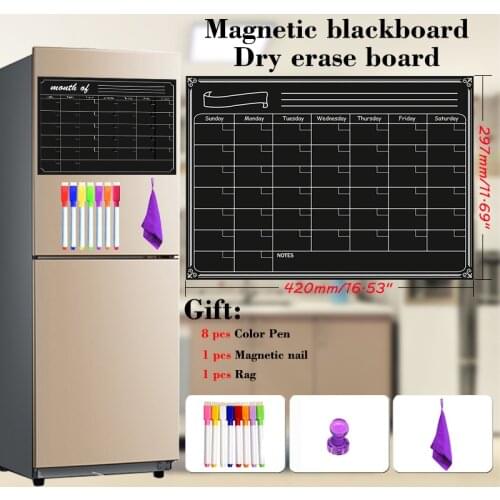 A3 Size Magnetic Blackboard Month Planner Chalkboard Sticker Whiteboard Children Dry Erase Board Table School Supplies