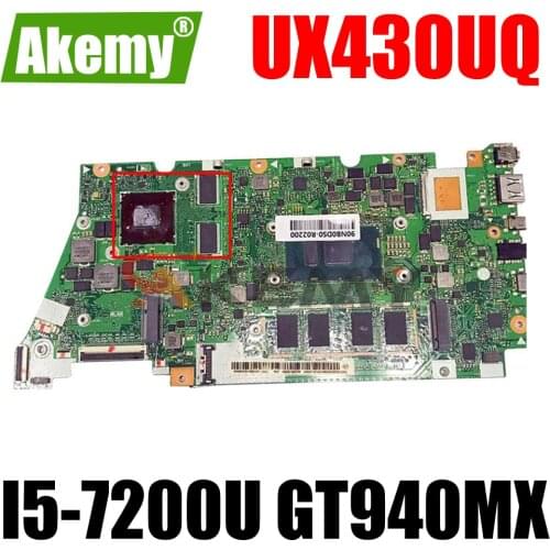 UX430UQ Laptop motherboard for ASUS ZenBook UX430UQ UX430UQK UX430UN UX430U original mainboard 16GB-RAM I5-7200U GT940MX