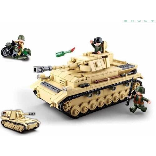 543PcsWW2 military vehicles german tank Model building block Panzer ii iv soviet T34 airplane truck soldiers figures Constructio