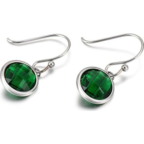 Fashion Crystal Earrings Color Stainless Steel Small Drop Earrings Jewelry For Women