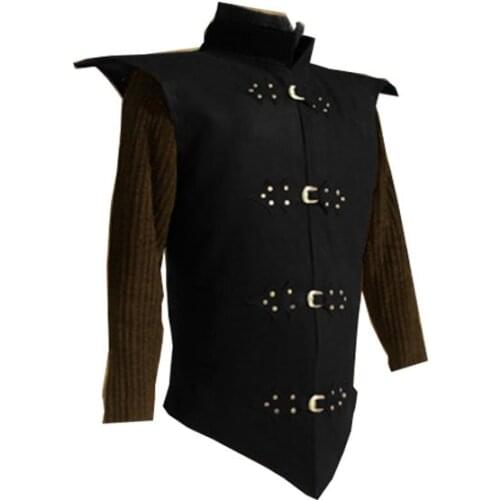 Middle Ages Men Medieval Vest Victorian Gothic Renaissance Knight Steampunk Rivet Retro Vintage Clothing Tops for Male