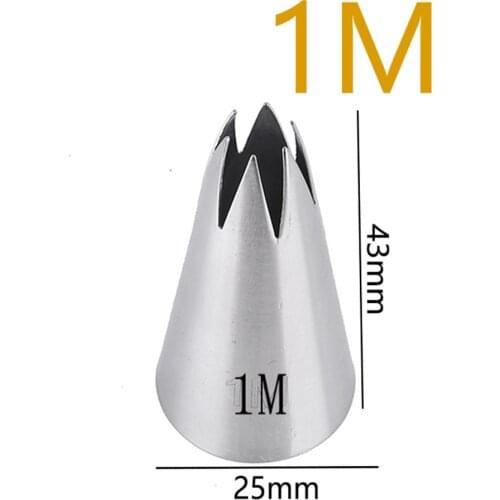 #1M Piping Nozzle Decor Tip Cream Flower Rose Icing Nozzles Tips Fondant Baking Tool Cake Cupcake Decor Stainless Steel