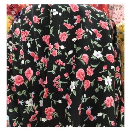 New single layer impervious printing Korean silk chiffon fabric for long skirt shirt and floral skirt pants