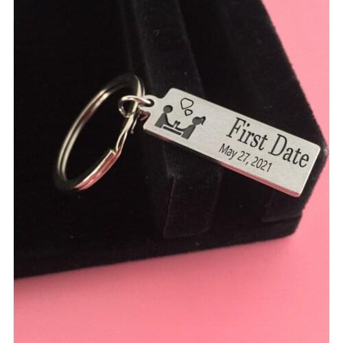 Custom Date Personalized Engraving We Become A Couple First Date Anniversary Gift Creative Birthday Surprise Keychain