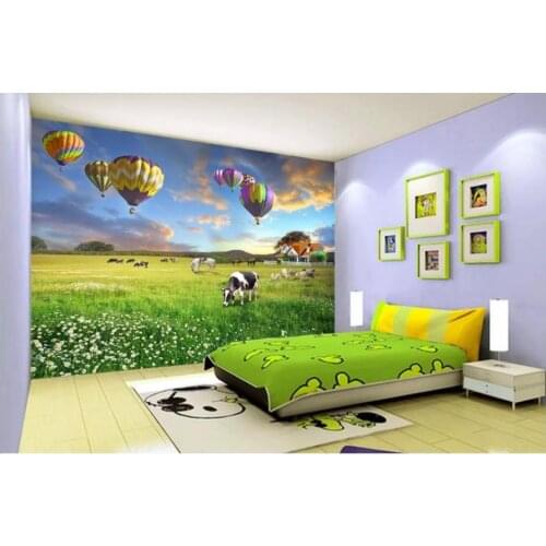 Custom photo wallpapers 3d murals wallpaper for walls Prairie balloon pasture pastoral scenery TV background wall home decor