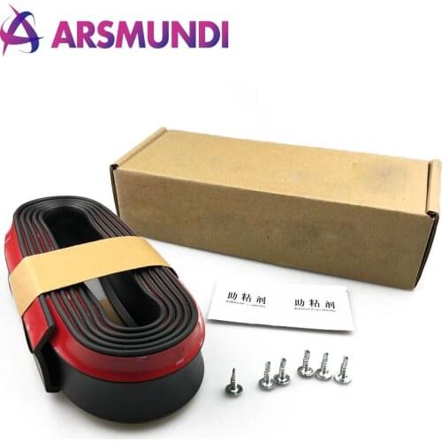 Rubber Soft Black bumper Strip Car 60mm Width 2.5m length Exterior Front Bumper Lip Kit Car bumper Strip with blots and sitcker