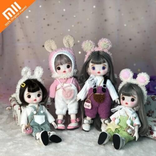 Xiaomi 17cm BJD Doll Movable Joint Exquisite Makeup Handmade Makeup Doll DIY Toy Mini Pocket Doll Christmas Gift for Girls