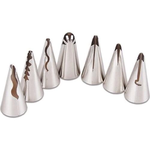 7 Pieces Df Stainless Steel Russian Ruffle Skirt Decorating Mouth,DIY Baking Tools For Decorating Cupcakes, Cakes Or Any Pastry