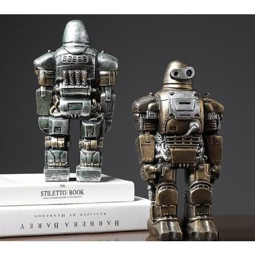 Vintage Mech Robot Figurine Collectible Figures Home Decor for Shelves In Living Room Boys Room Accessories