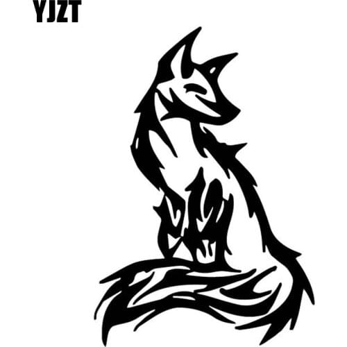 YJZT 11.5CM*16.6CM Fox Decorate Car Stickers Vinyl Decal Body Of Car Accessories Black/Silver C4-1694