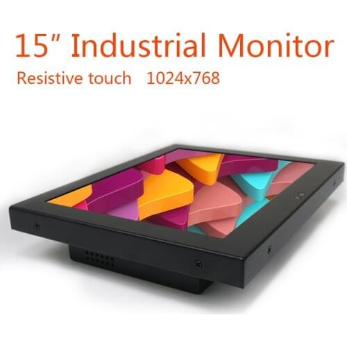 15" Inch PC Display Desktop LCD Screen Monitor of Tablet VGA HDMI DVI USB Advertising display 1024*768 Resistance Touch Screen