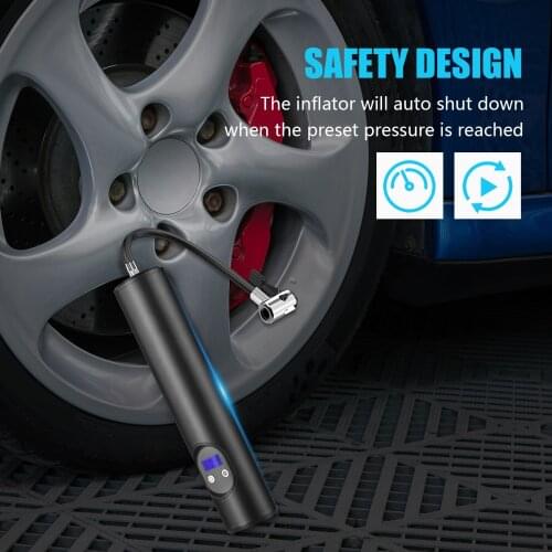 12V 150PSI Rechargeable Air Pump Tire Inflator Cordless Portable Compressor Digital Car Tyre Pump for Car Bicycle Tires Balls