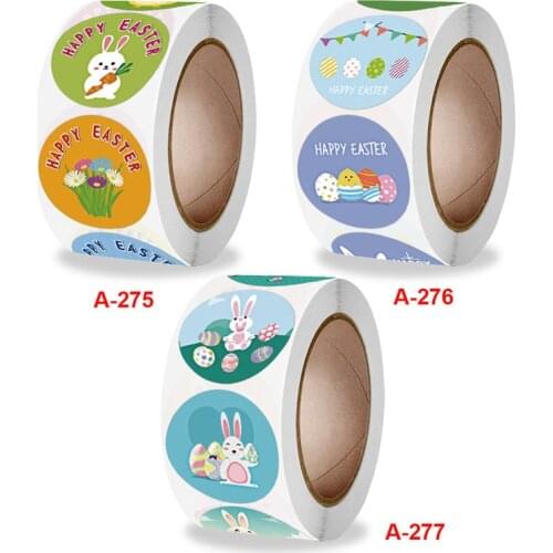 500pcs Happy Easter Stickers Cute Rabbit Self Adhesive Seal Label Sticker Home Party Kids Gifts Package Envelope Seal Decoration