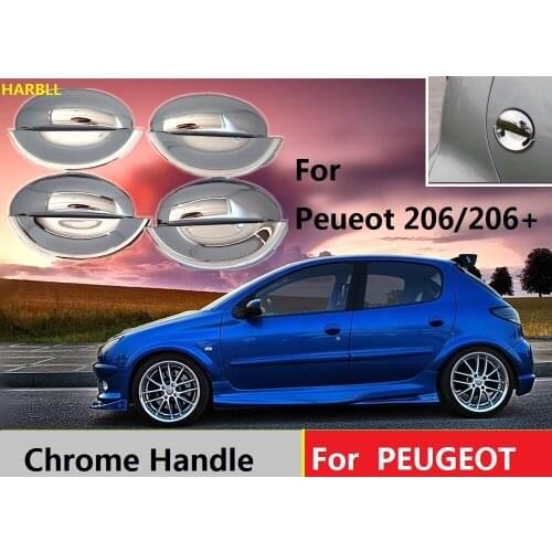 Car Styling For Peugeot 206 206+ 206sw 206cc Sedan Chrome Handle Cover Trim Set 1998 1999 2002 2004 2005 2006 2008 2009