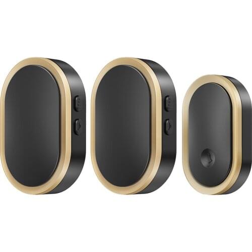 CACAZI Welcome Wireless Doorbell Waterproof 300M Remote 1 Button 2 Receiver Smart LED Light Home Door Ring Bell Electronic