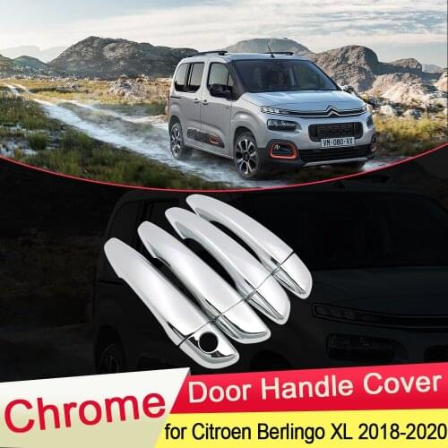 For Citroen Berlingo XL 2018 2019 2020 Luxuriou Chrome Door Handle Cover Trim Car Set Cap Styling Stickers Accessories Exterior