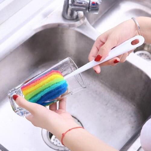 Bottle Brush Eco-friendly High Elastic Plastic Sponge Cup Cleaning Brush for Home