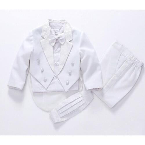 Formal child suits for boys European and American style black/white child suit for boys wedding suits for boys party clot