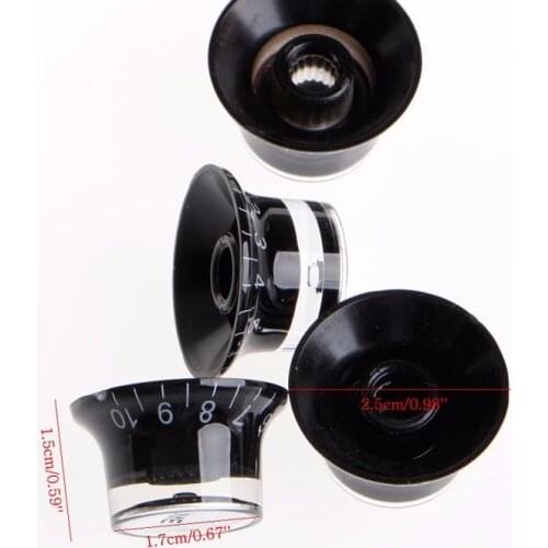 Guitar 2 Tone 2 Volume Control Knobs Silver Top Hat Bell 6mm Diameter Pots For Gibson Les Paul Epiphone SG Instrument Parts