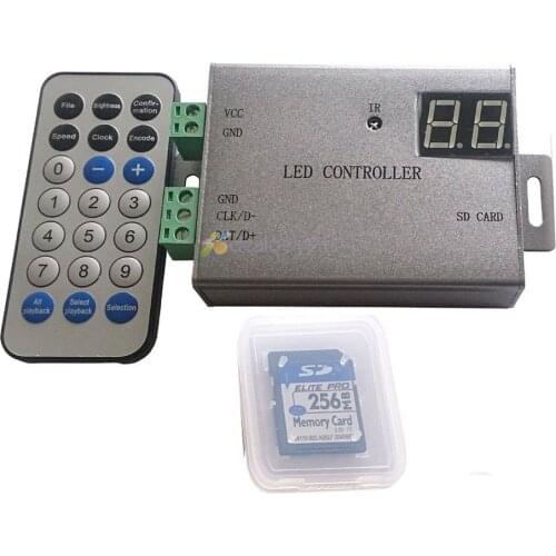 H805SB IR LED pixel controller SD card ,support WS2812 WS2811 APA102 DMX512 etc.1 port control 4096 pixel wireless control