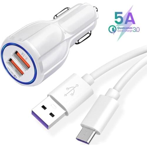 USB Type C Cable 5A Fast Charging Cable For Huawei P40 P30 Pro Lite Mate 30 For Samsung S10 S20 Plus Quick Charge Car Charger