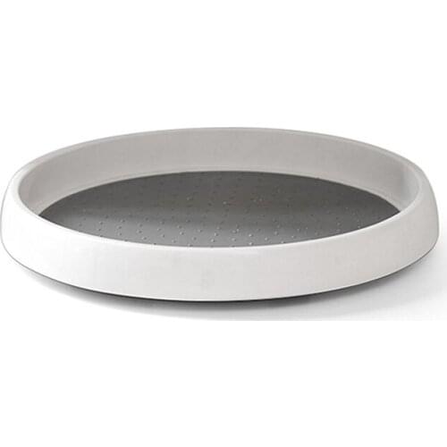 Kitchen 25cm Condiment Round 360 Rotating Storage Tray Convenient Rotating Spice Rack Non-Slip Home Cosmetics Organizer Hot 1PCS