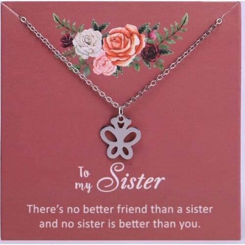 Mom Sisters Butterfly Compass Pendant Necklaces Women Men Unisex Jewelry Christmas Gift Drop Shipping