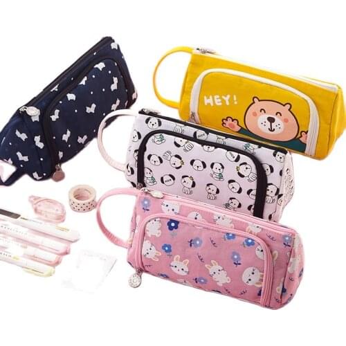 Cute Cartoon Animals Shape Pencil Case Storage Pouch Waterproof Stationery Organizer Bag For Boys Girls School Supplies 2021