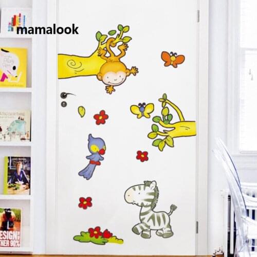 Cartoon monkey frolic wall stickers baby childrens room back decoration kindergarten classroom layout decoration stickers