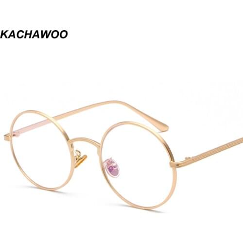 Kachawoo fashion retro round circle metal frame eyeglasses frame women gold accessories glasses vintage men nerd unisex