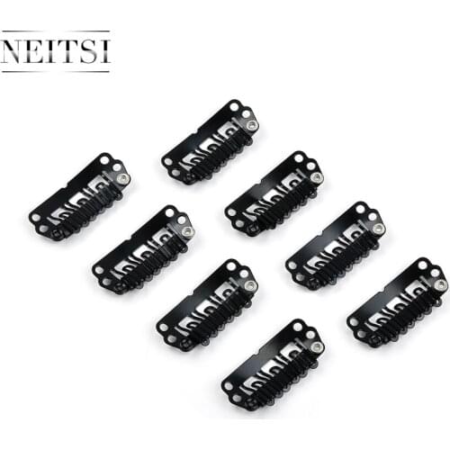 Neitsi 3.2cm 100pcs/pack U Shape Clips Stainless Steel Hair Snap Clips for Feather Clip In Hair Extensions Wigs Weft 5 Colors
