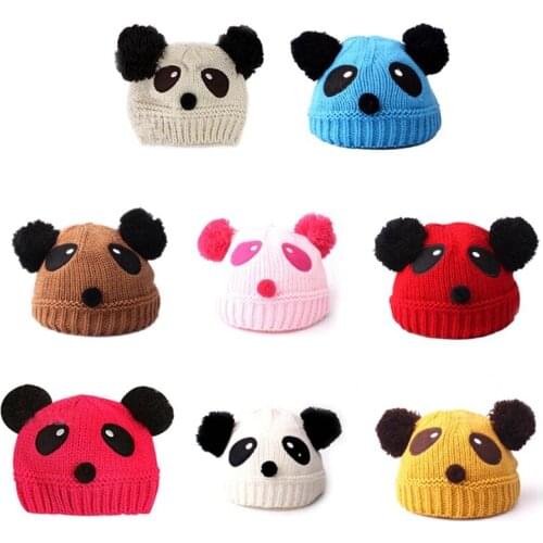 New Arrival Fashion Winter Warm Baby Kids Girls Boys Cap Hat Cute Girl Boy Stretchy Warm Winter Panda Caps Hats Beanie