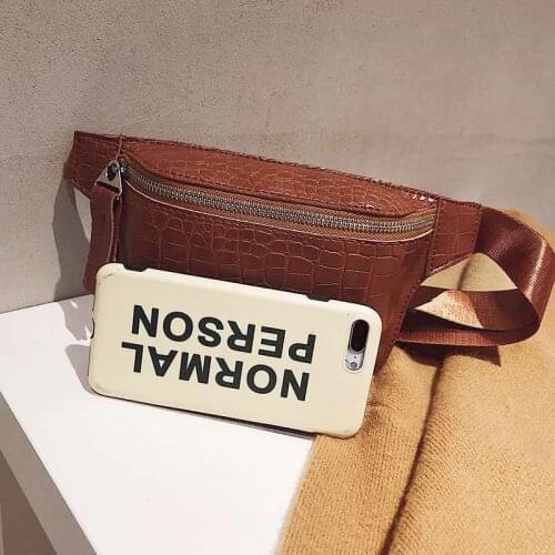 Outdoor Running Waist Bag for Women Casual Alligator Leather Fanny Pack Phone Pouch Chest Packs Female Crossbody Flap Fashion