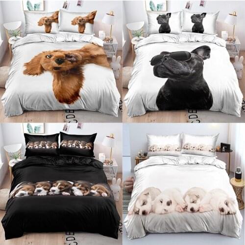 Duvet Cover 220x230 King Size Cute Puppy Bed Sheet Single Comforter Bedding Sets Home Textiles 2pcs&3pcs