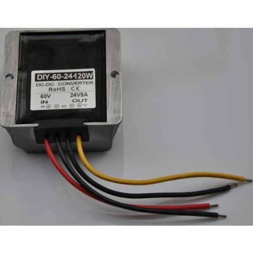 60V(40V-72V) Step Down 24V 5A 120W DC-DC Converter Module DC Buck Converter Voltage Power Converter Adapter Regulator Waterproof