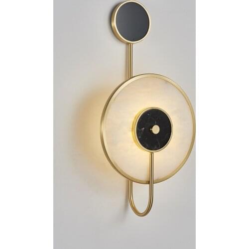 Post Modern Marble Bedside Metal Wall Lamp for Living Room