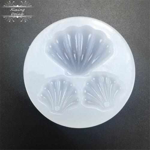 Shell shaped crystal epoxy mold DIY decorative mobile phone tools jewelry transparent silicone mold soft candy chocolate mold