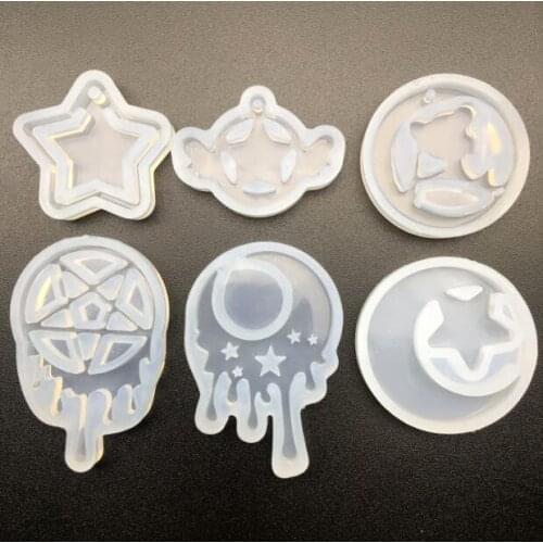 Transparent Silicone Mold for jewelry tear moon star Trojan Resin Silicone Mould handmade tool DIY epoxy resin molds