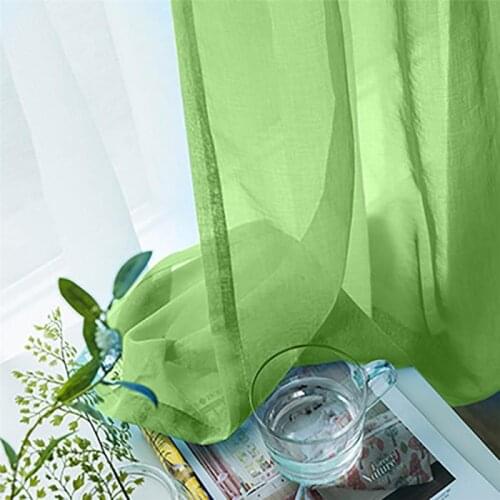 Sheer Curtains For Living Room Tulle Solid Curtain Bedroom Window Treatment Finished Voile Drape Decoration 100*200/280cm 70