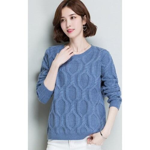 Pullover Sweater Women Long Sleeve Solid Color Loose Large Size Bottom Sweaters Female Autumn Winter Casual Jumper Tops H9374