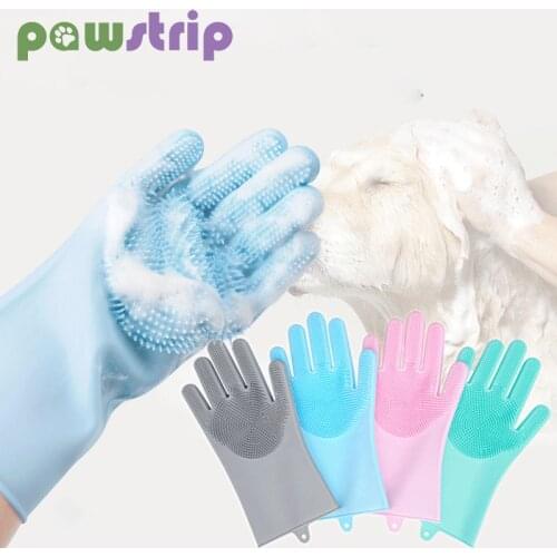 Pet Dog Hair Comb Silicone Dogs Grooming Brush Glove Puppy Shower Cleaning Brushes Dog Cat Massage Glove Pets Accessories