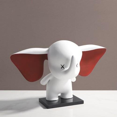 Nordic Home Decor Elephant Statue Modern Living Room Office Decoration Ornaments Crafts Animal Figurines Cartoon Arts Sculpture