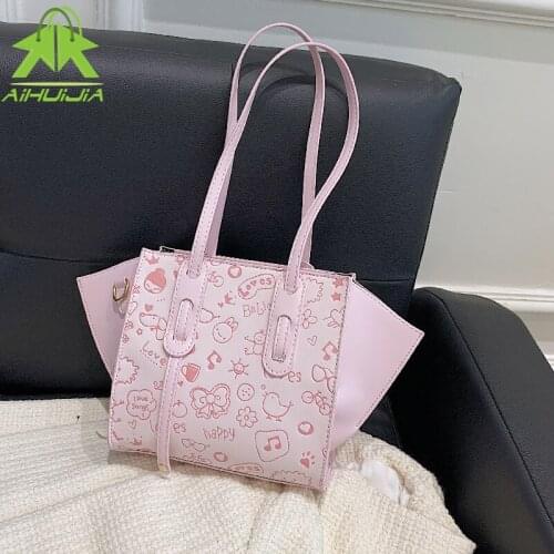 Fashion Printing Female Handbag Designer PU Leather Shoulder Bags for Women 2021 New High Quality High Capacity Messenger Bag